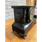 Antique c1890s New Haven Cast Iron Mantel Clock w/ Lions & Ladies - Part/Repair
