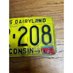 Original 1972 Wisconsin License Plate Embossed Metal Single America's Dairyland