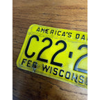 Original 1972 Wisconsin License Plate Embossed Metal Single America's Dairyland