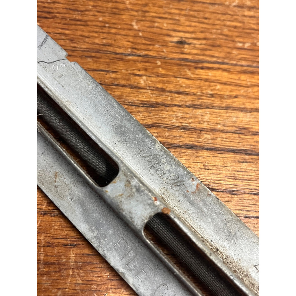 Vintage 1950s Mall Tool Co Chainsaw Chain File Sharpening Guide No. 43340 Wood Handle