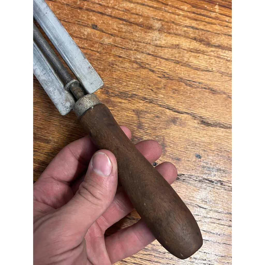Vintage 1950s Mall Tool Co Chainsaw Chain File Sharpening Guide No. 43340 Wood Handle