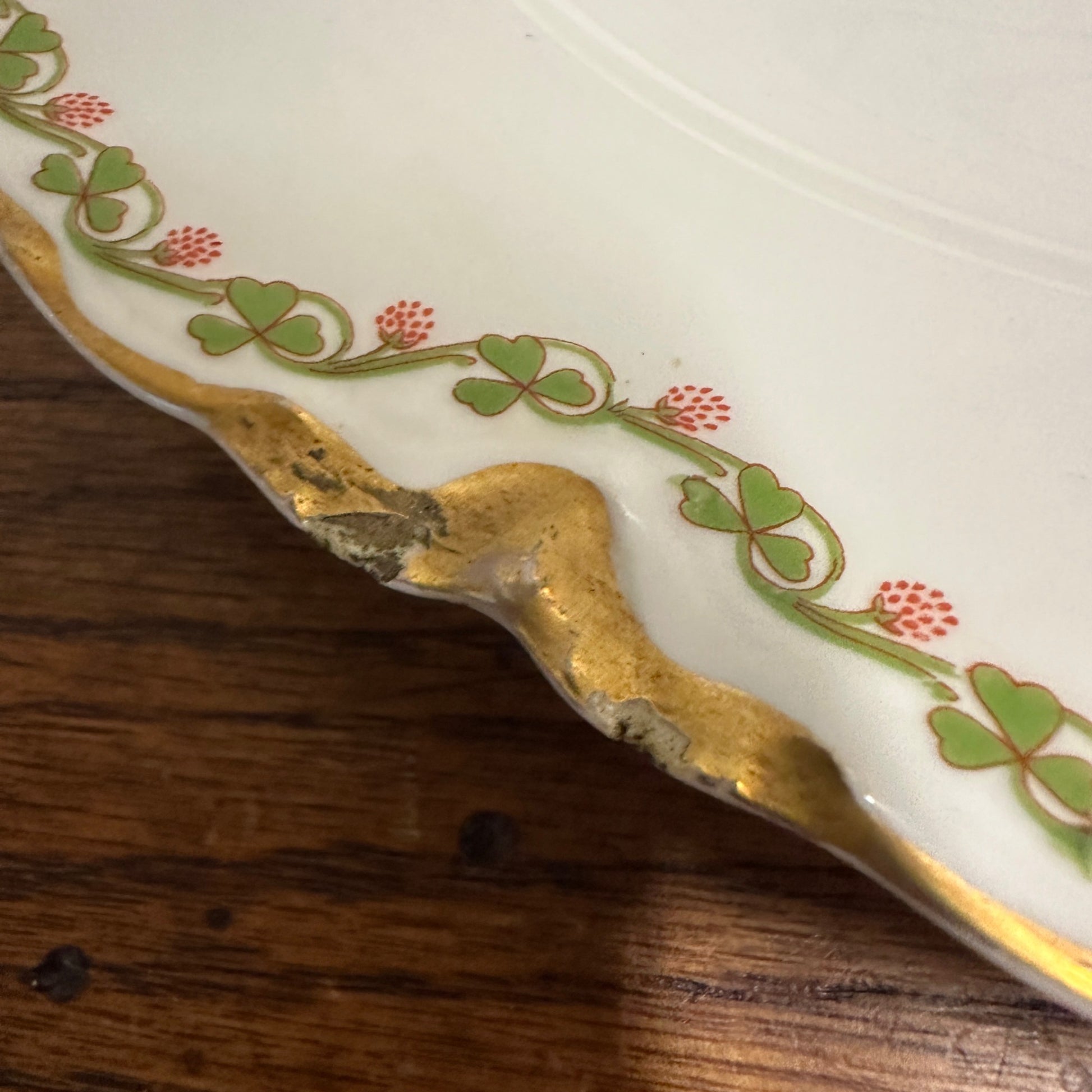 (4) Haviland & Co Clover Leaf 9 1/2" Dinner Plates Chipped