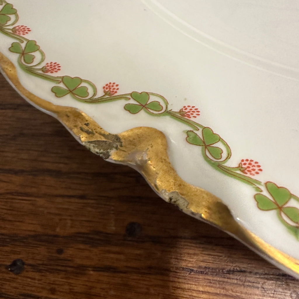(4) Haviland & Co Clover Leaf 9 1/2" Dinner Plates Chipped