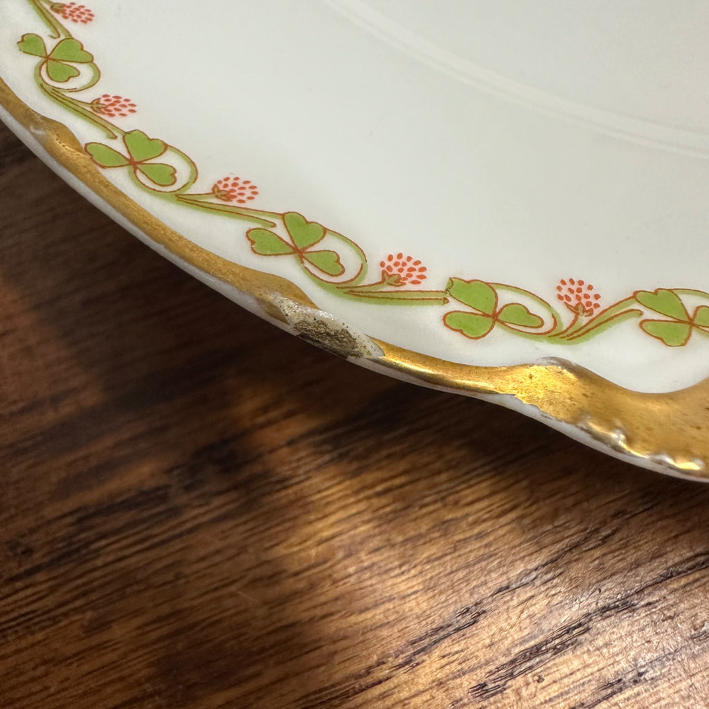 (4) Haviland & Co Clover Leaf 9 1/2" Dinner Plates Chipped