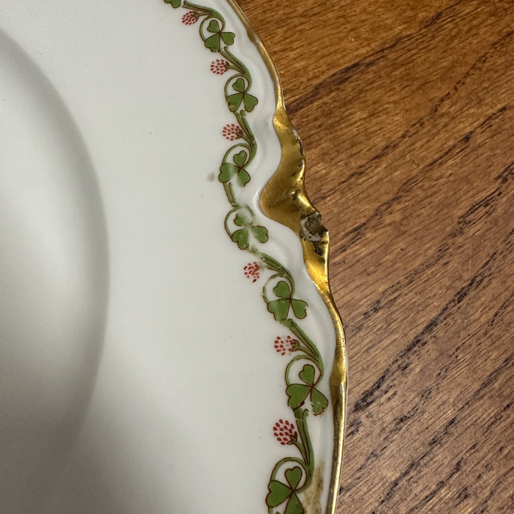 (4) Haviland & Co Clover Leaf 9 1/2" Dinner Plates Chipped