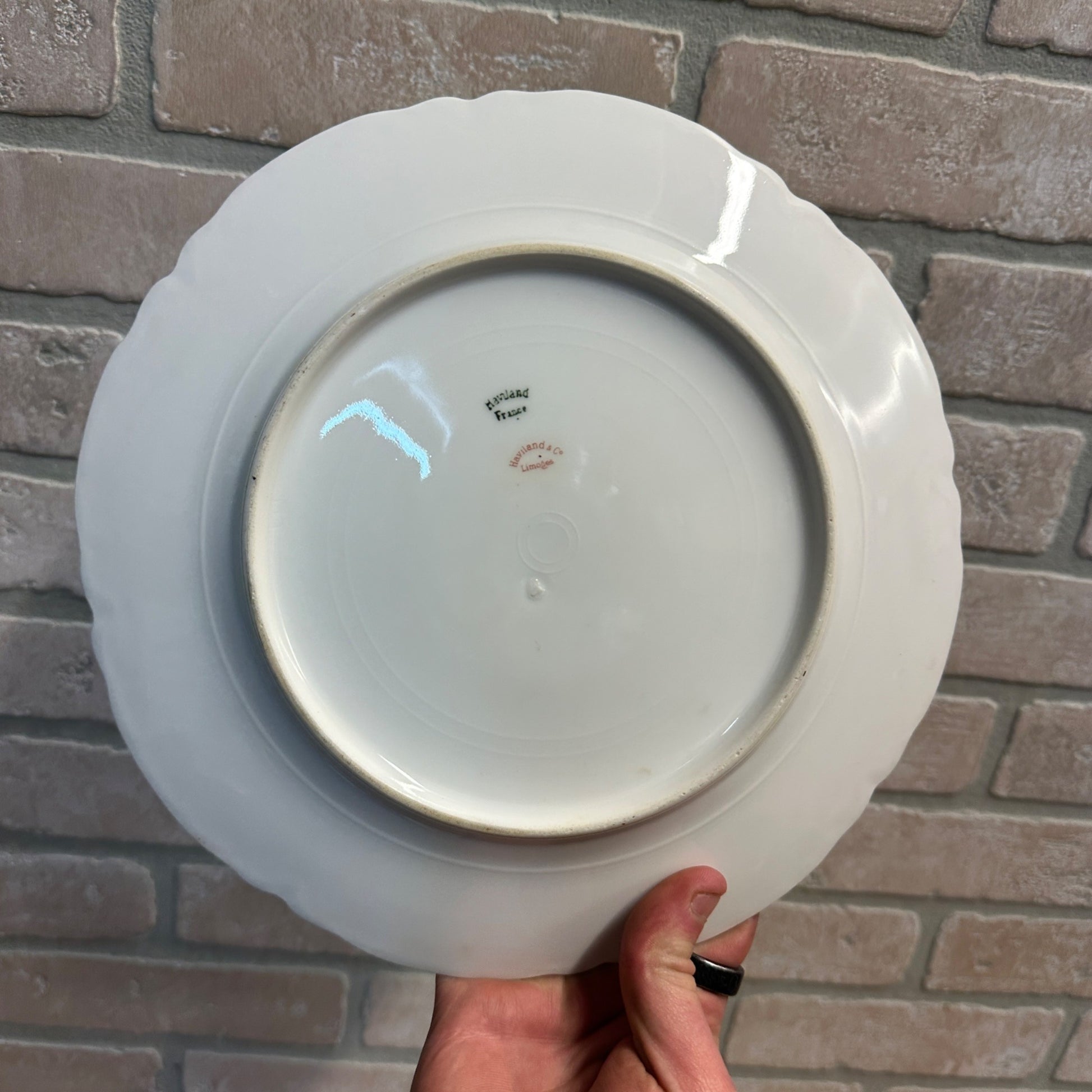 (4) Haviland & Co Clover Leaf 9 1/2" Dinner Plates Chipped