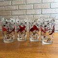 Vintage Hazel Atlas "The Cardinal" Mid-Century Drinking Glasses Tumblers Set (4)