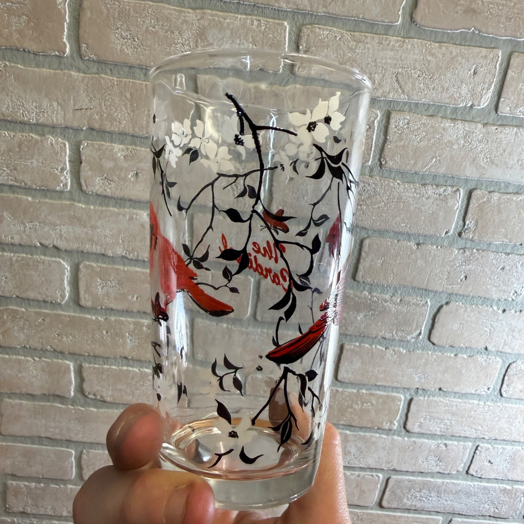 Vintage Hazel Atlas "The Cardinal" Mid-Century Drinking Glasses Tumblers Set (4)