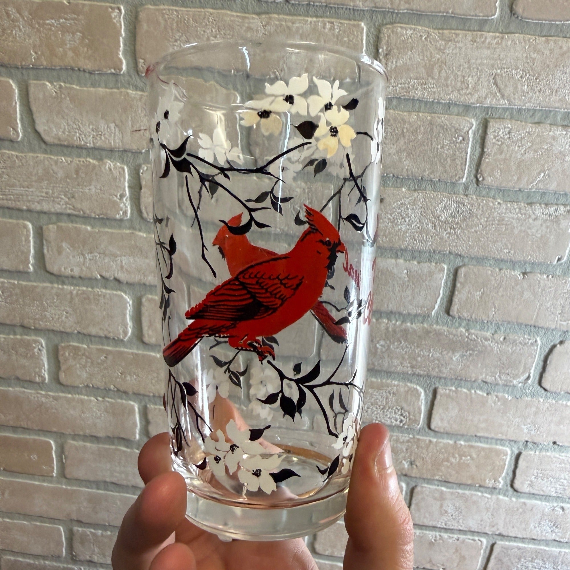 Vintage Hazel Atlas "The Cardinal" Mid-Century Drinking Glasses Tumblers Set (4)