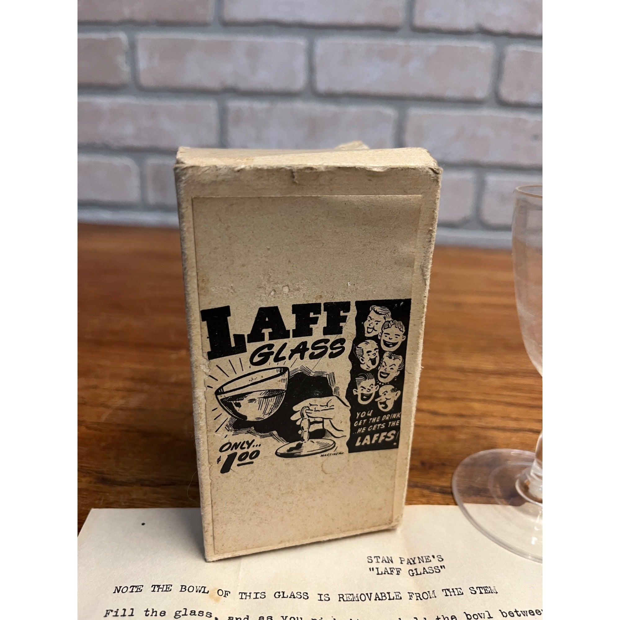 Vintage 1950s Stan Payne's Laff Glass Magic Trick Magician Novelty Gag Gift