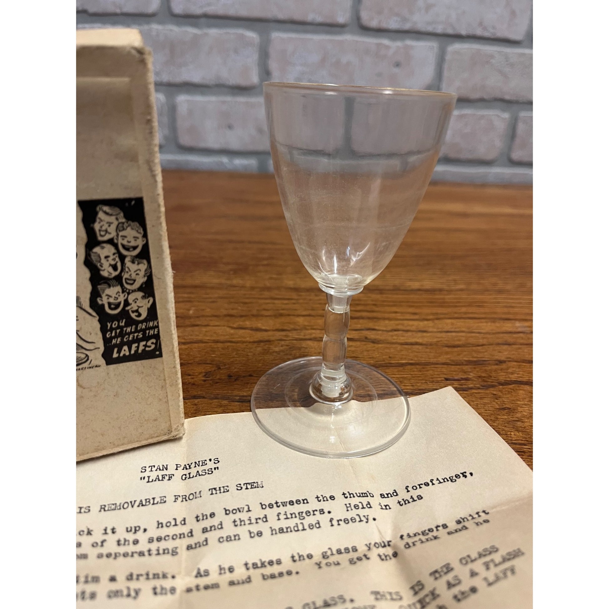 Vintage 1950s Stan Payne's Laff Glass Magic Trick Magician Novelty Gag Gift