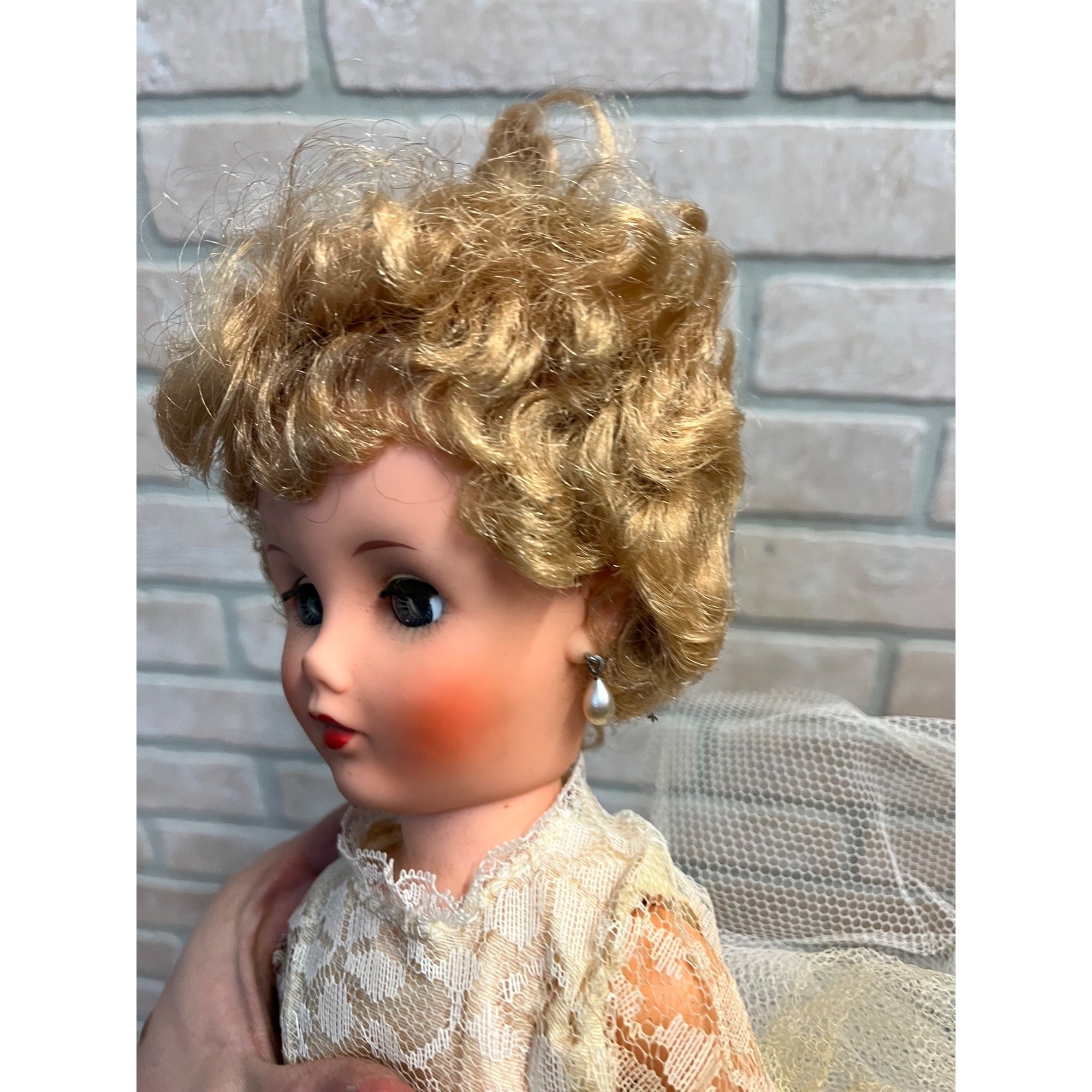 Vintage 1950s Fashion Doll 19" Original Bridal Wedding Gown Outfit Marked PTN