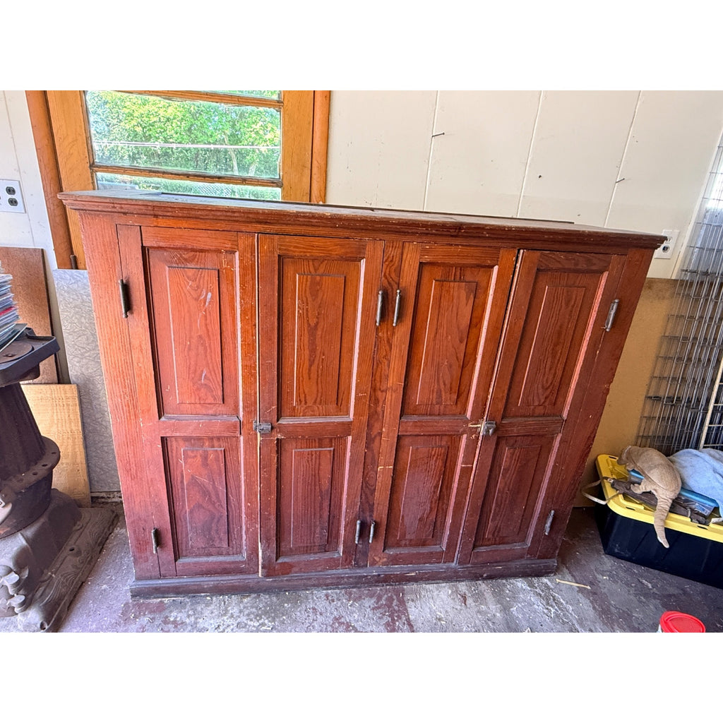 Antique 1880s Primitive Pine Pantry Cabinet Cupboard Farmhouse — Needs Work