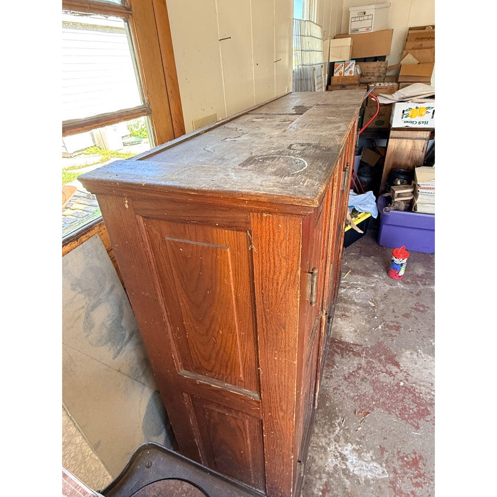 Antique 1880s Primitive Pine Pantry Cabinet Cupboard Farmhouse — Needs Work