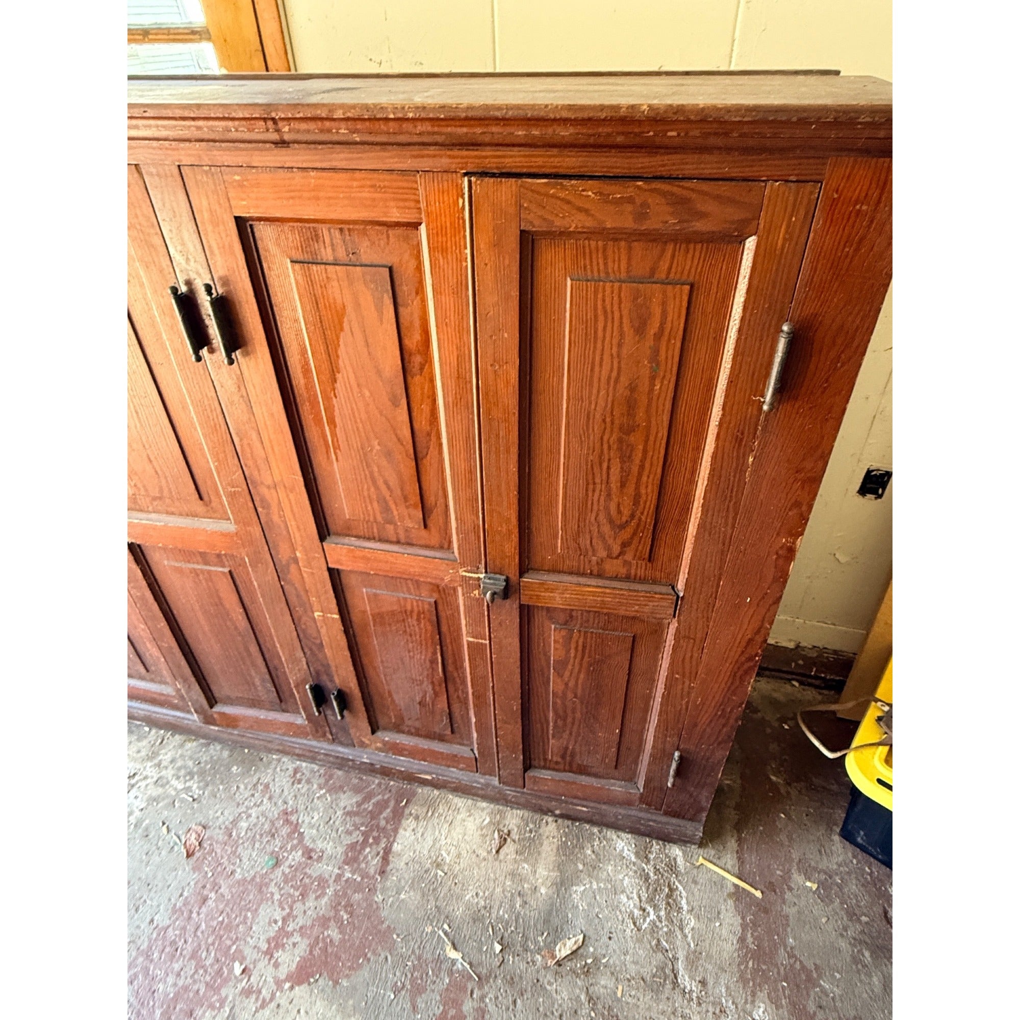Antique 1880s Primitive Pine Pantry Cabinet Cupboard Farmhouse — Needs Work
