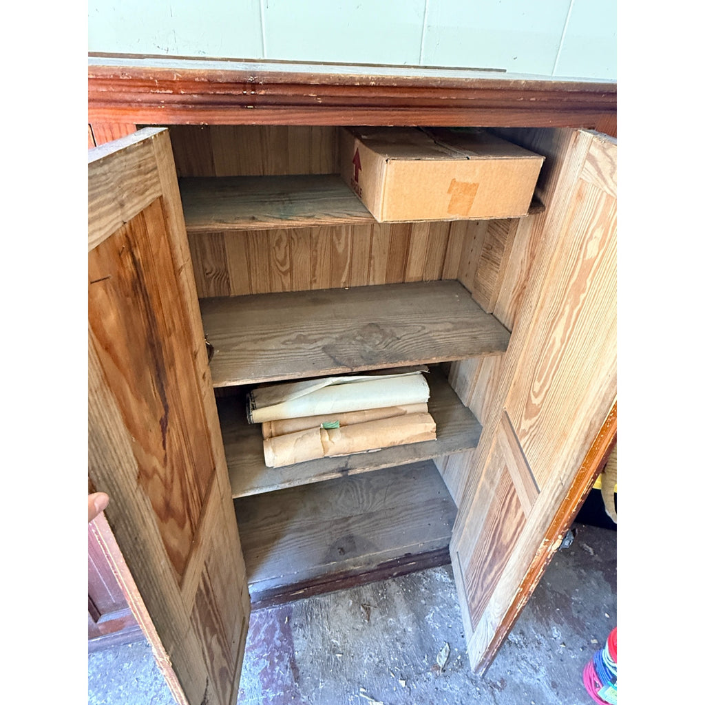 Antique 1880s Primitive Pine Pantry Cabinet Cupboard Farmhouse — Needs Work