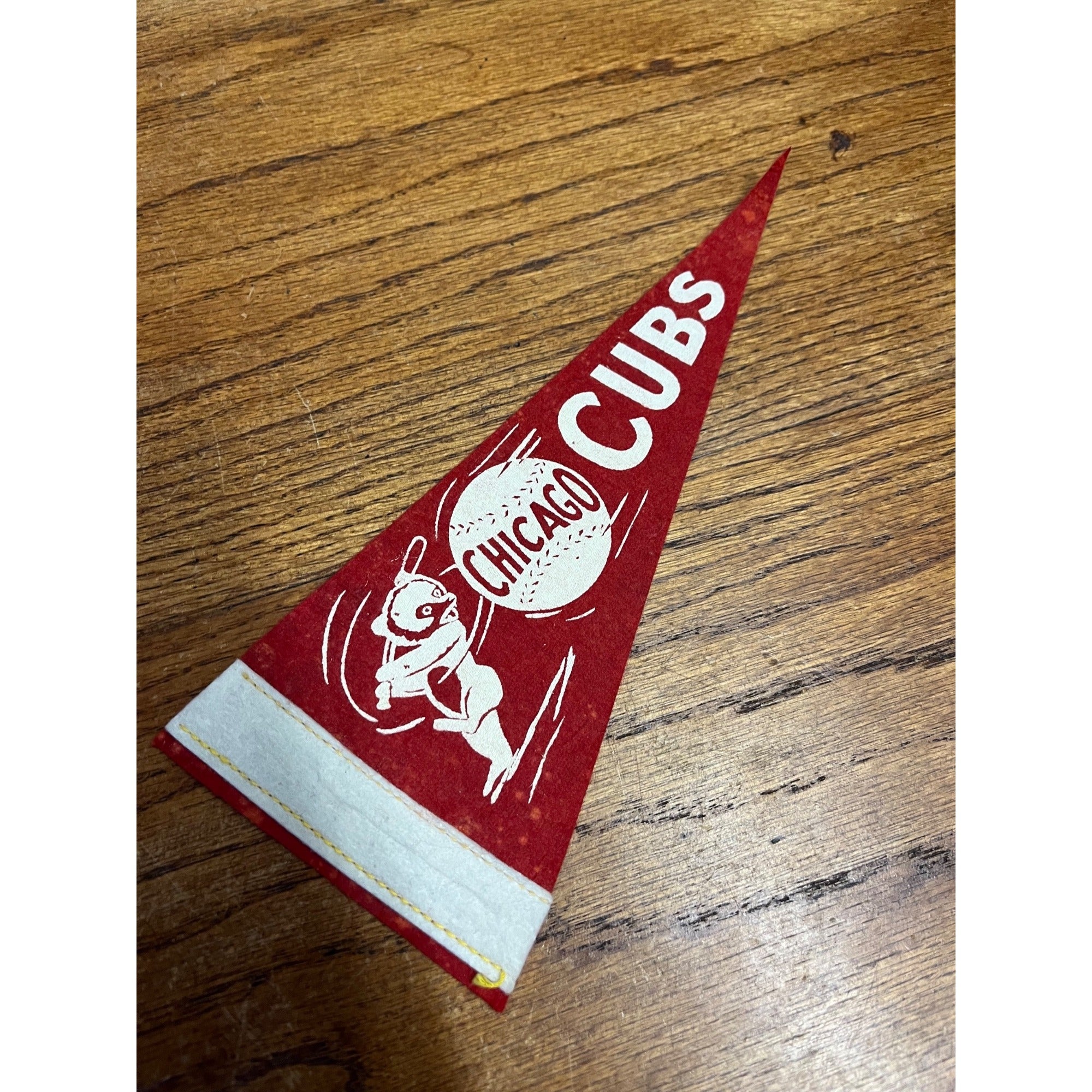 Vintage 1950s Chicago Cubs Mini Baseball Felt Pennant 9"