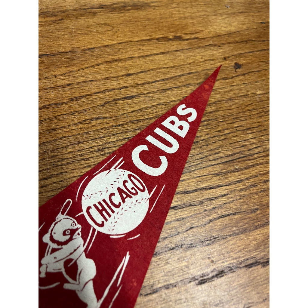 Vintage 1950s Chicago Cubs Mini Baseball Felt Pennant 9"