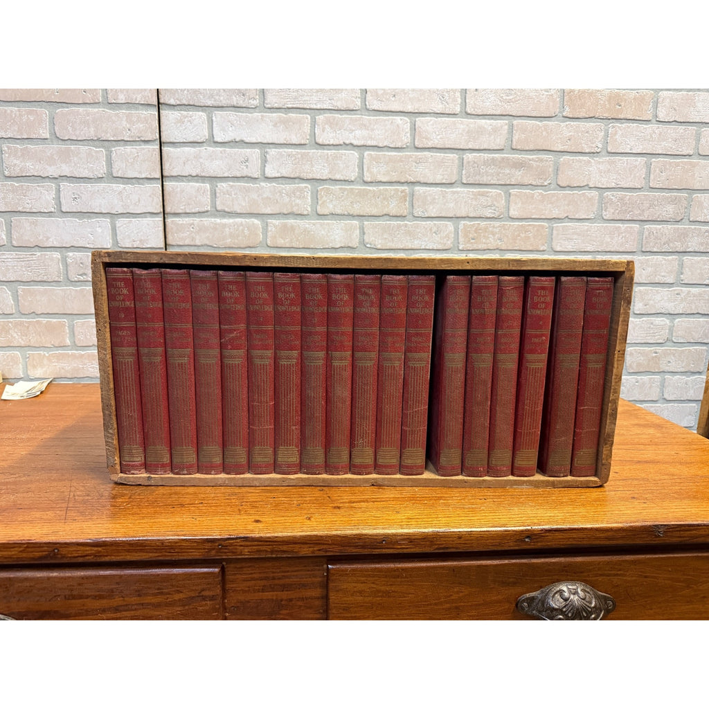 Vintage Book of Knowledge Children's Books Lot W/ Original Shipping Crate