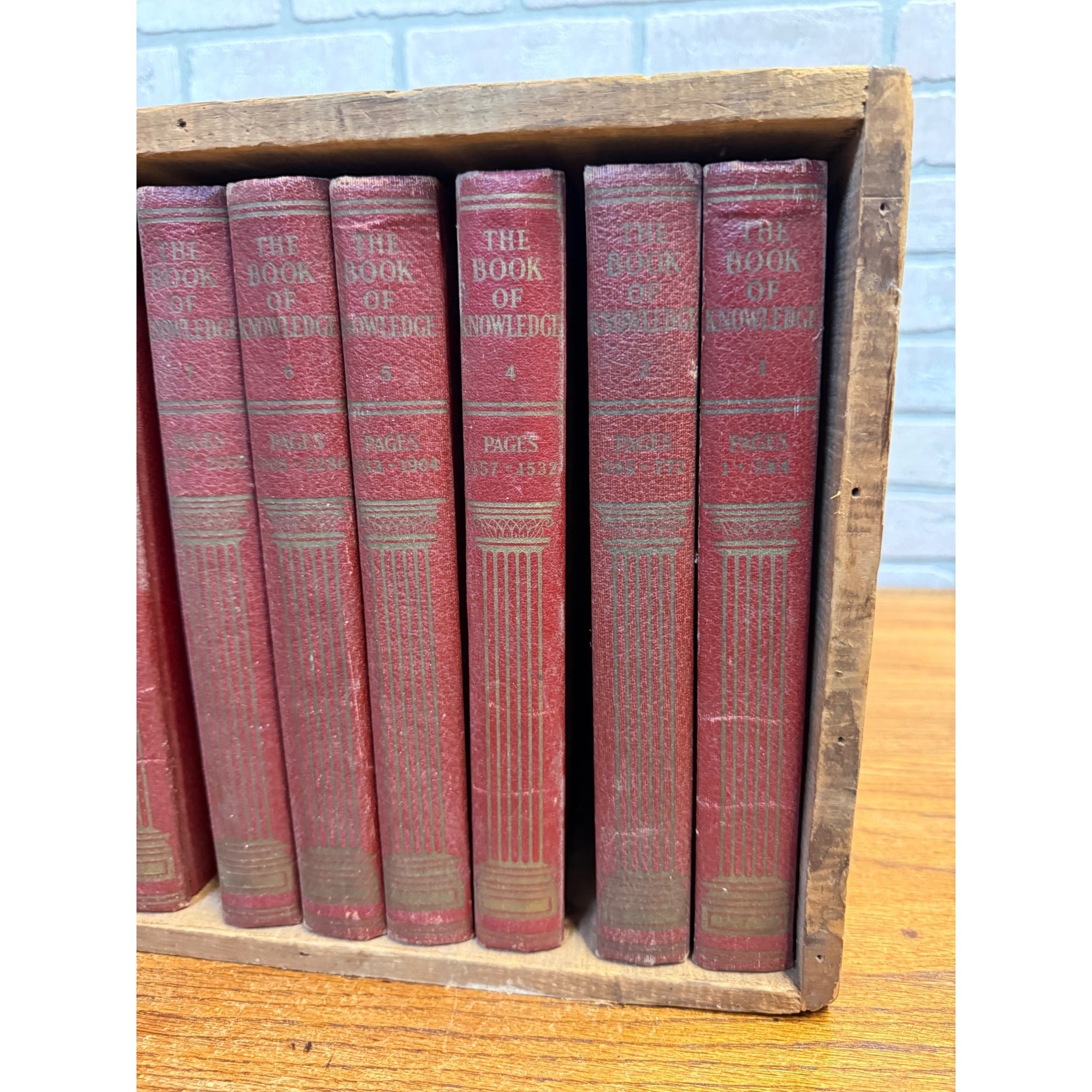 Vintage Book of Knowledge Children's Books Lot W/ Original Shipping Crate