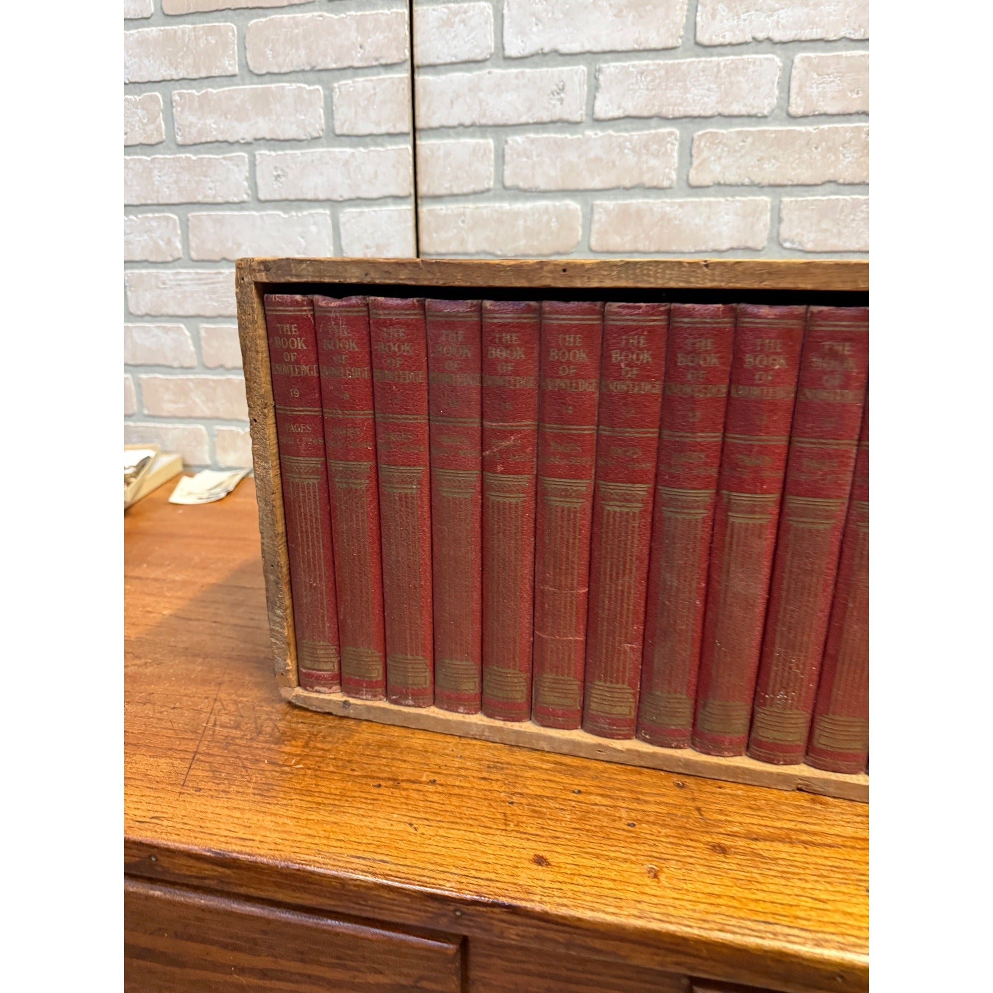 Vintage Book of Knowledge Children's Books Lot W/ Original Shipping Crate