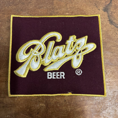 LARGE BLATZ MILWAUKEE BEER DISTRIBUTER EMPLOYEE JACKET PATCH 6" X 5.5" NOS