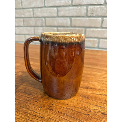 Vintage Brown Drip Glaze *HULL* USA Oven Proof Stoneware Mug- Large 16oz