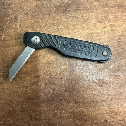 Vintage STANLEY Pocket Utility Knife Box Cutter 10-049 Black Made in USA