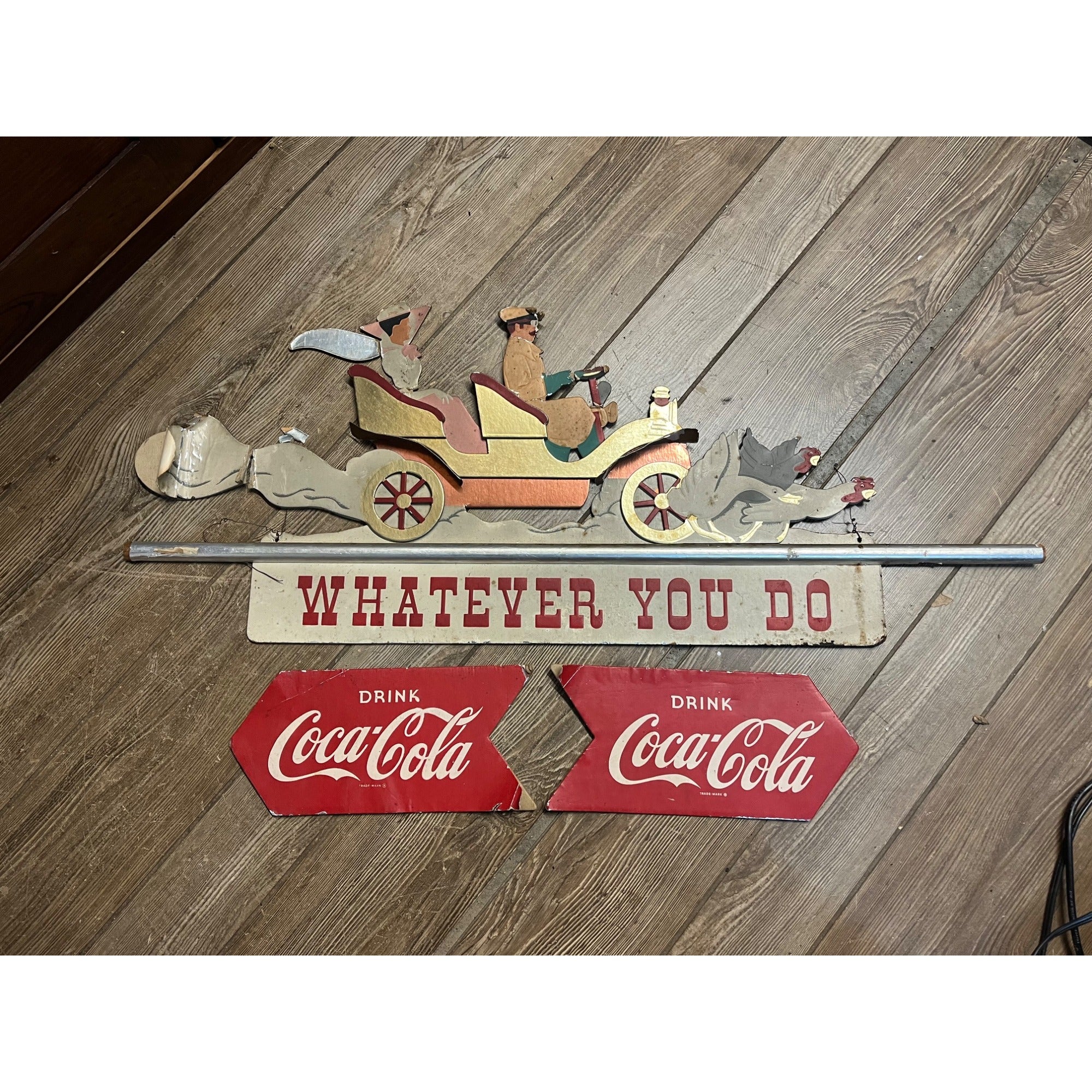 SCARCE c1939 Coca Cola "Whatever You Do" Advertising Festoon Display Sign