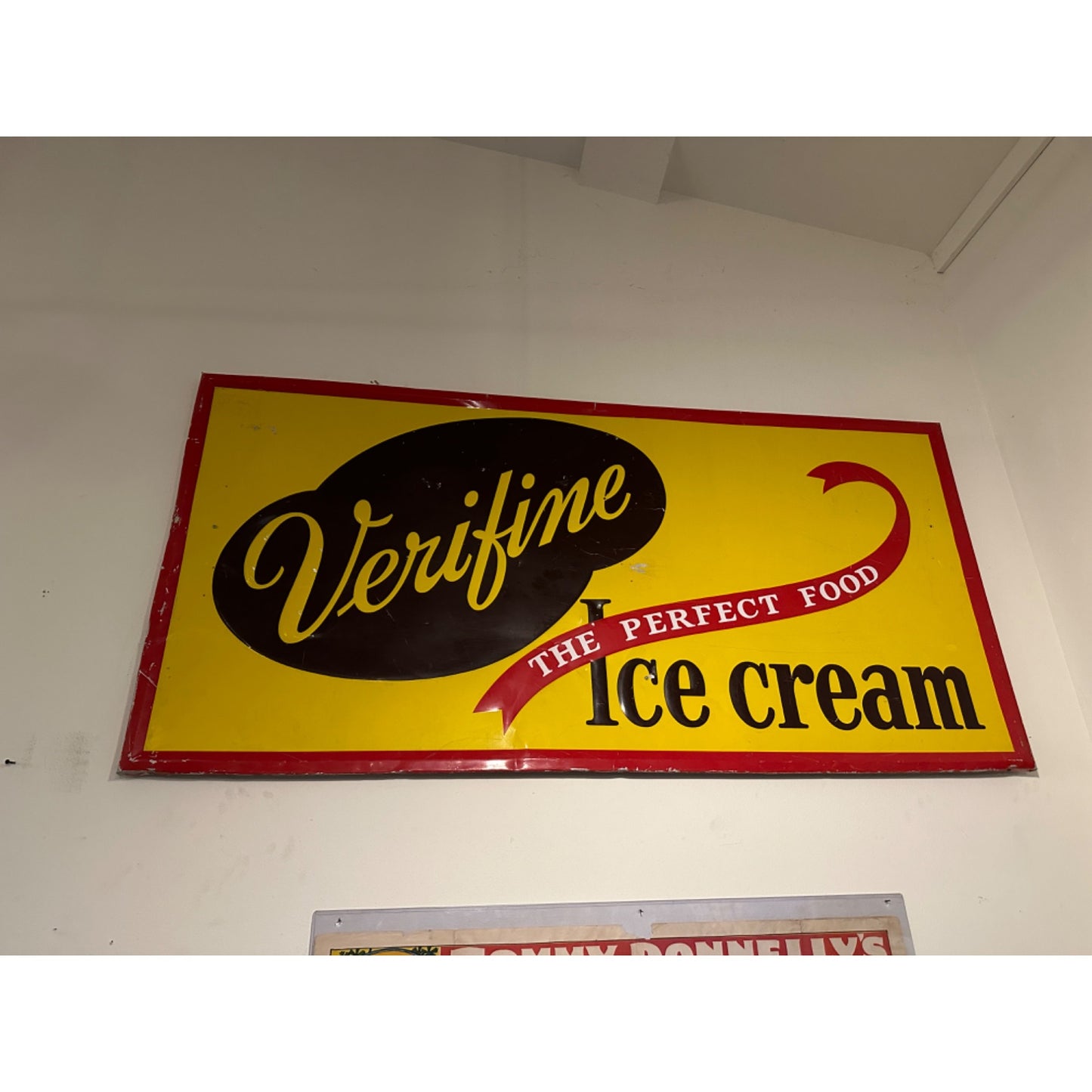 LARGE VINTAGE 5ft VERIFINE ICE CREAM METAL SIGN COUNTRY STORE