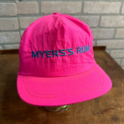 VINTAGE NYLON MYERS RUM WHISKEY PINK HAT GOLFING RETRO SNAPBACK HAT TAIWAN