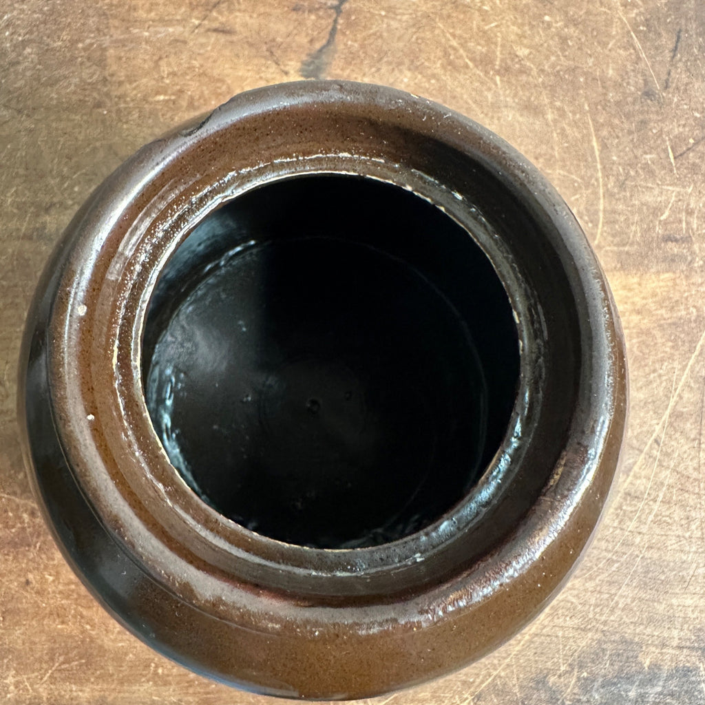 Antique Red Wing Brown Stoneware Preserve Jar Crock - Bottom Signed - Farmhouse Decor