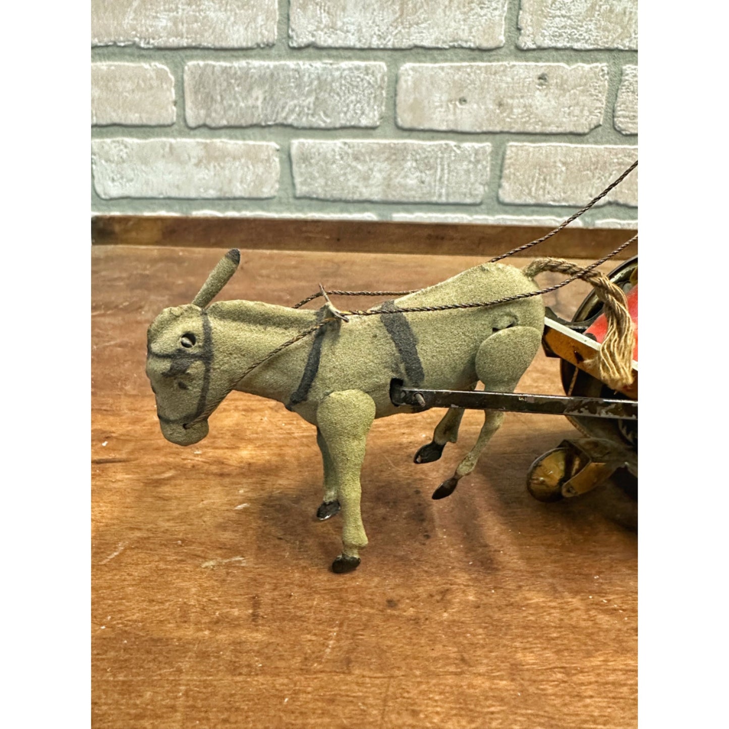 Vintage Lehmann Stubborn Donkey & Cart Circus Clown Windup Tin Litho Toy