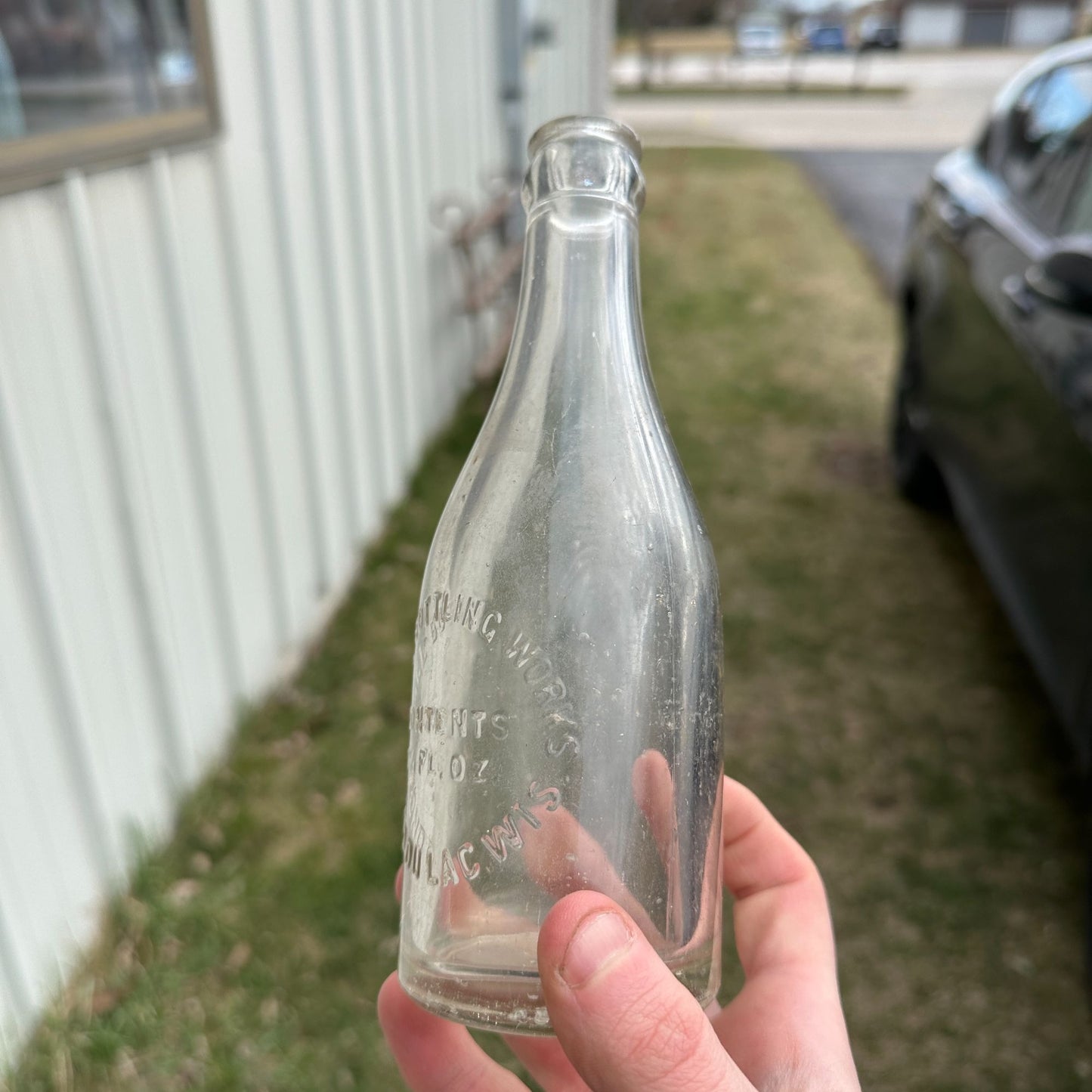 Vintage c1920s Engel Bottling Works Soda 7-1/2oz Glass Bottle Fond Du Lac Wis WI