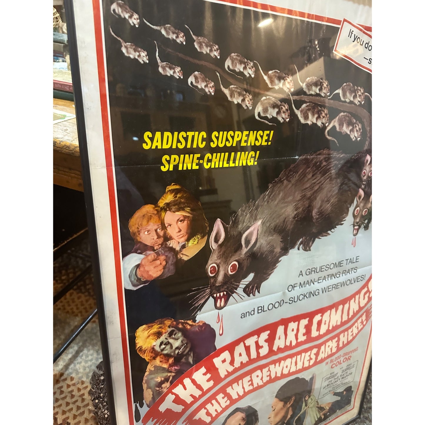 Vintage 1972 "The Rats Are Coming" Werewolves Original 27x41 Movie Poster Horror