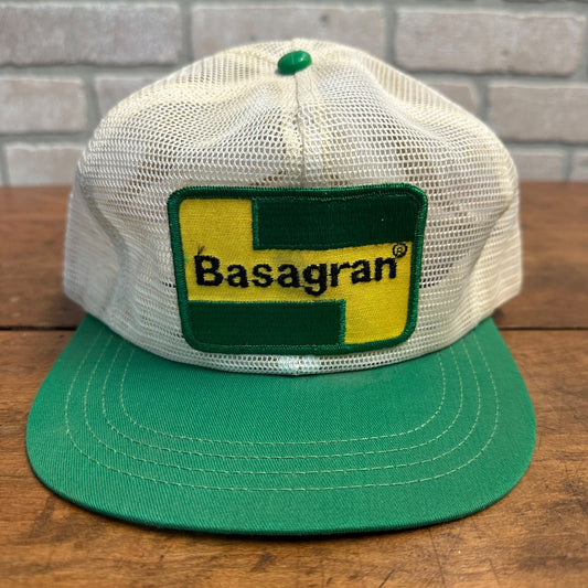 VINTAGE BASAGRAN AGRICULTURAL FARMING AG GREEN RETRO SNAPBACK HAT