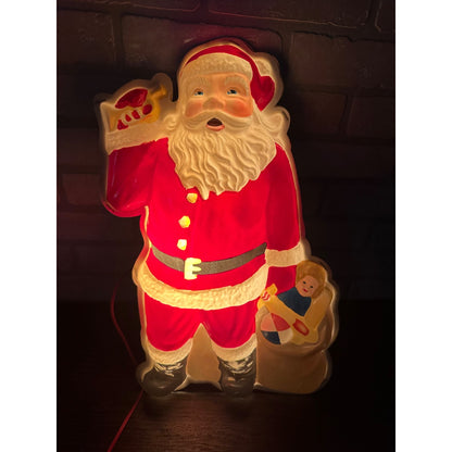 Scarce 19"  Miller Electric Lighted Santa Wall Light Christmas Plastic Blow Mold