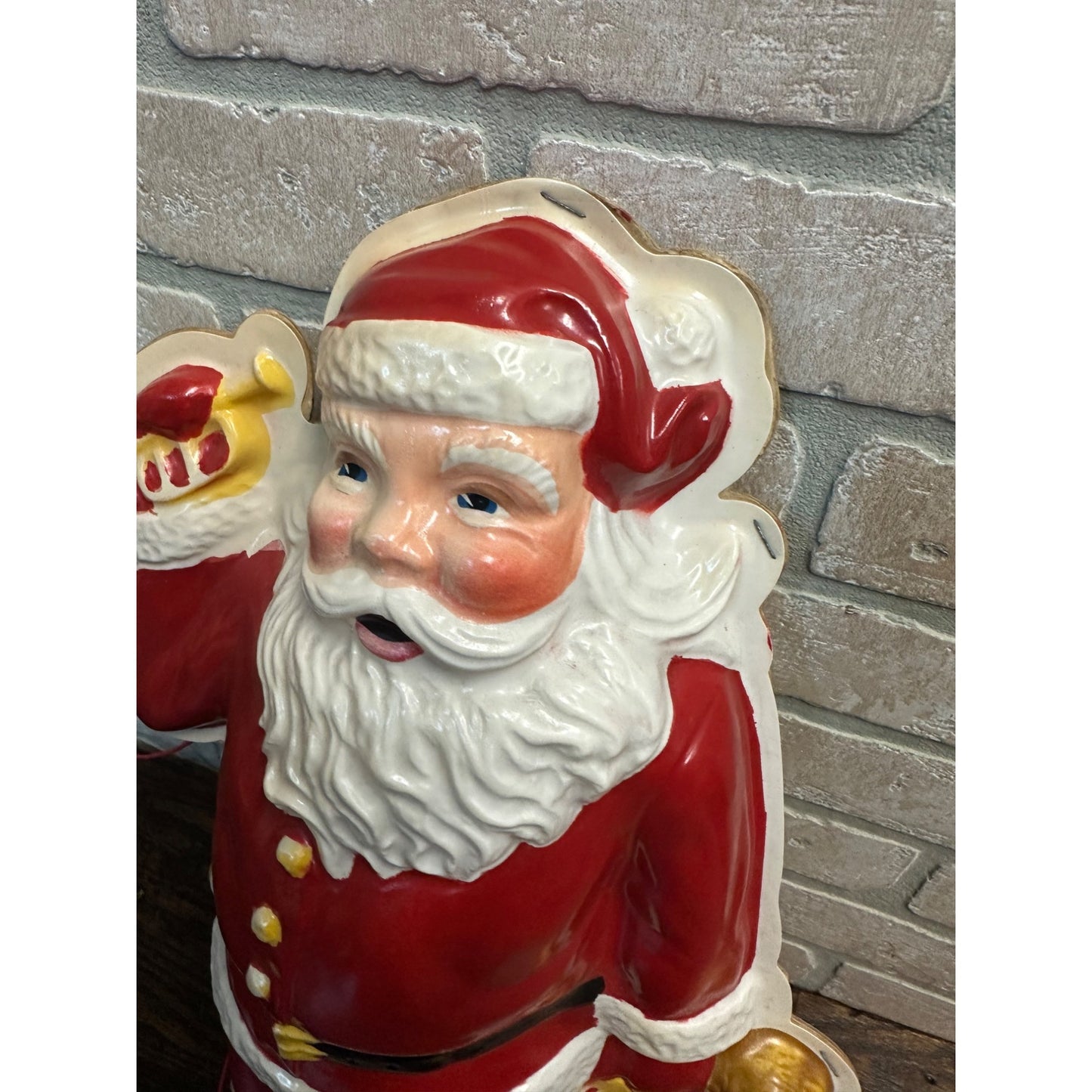 Scarce 19"  Miller Electric Lighted Santa Wall Light Christmas Plastic Blow Mold