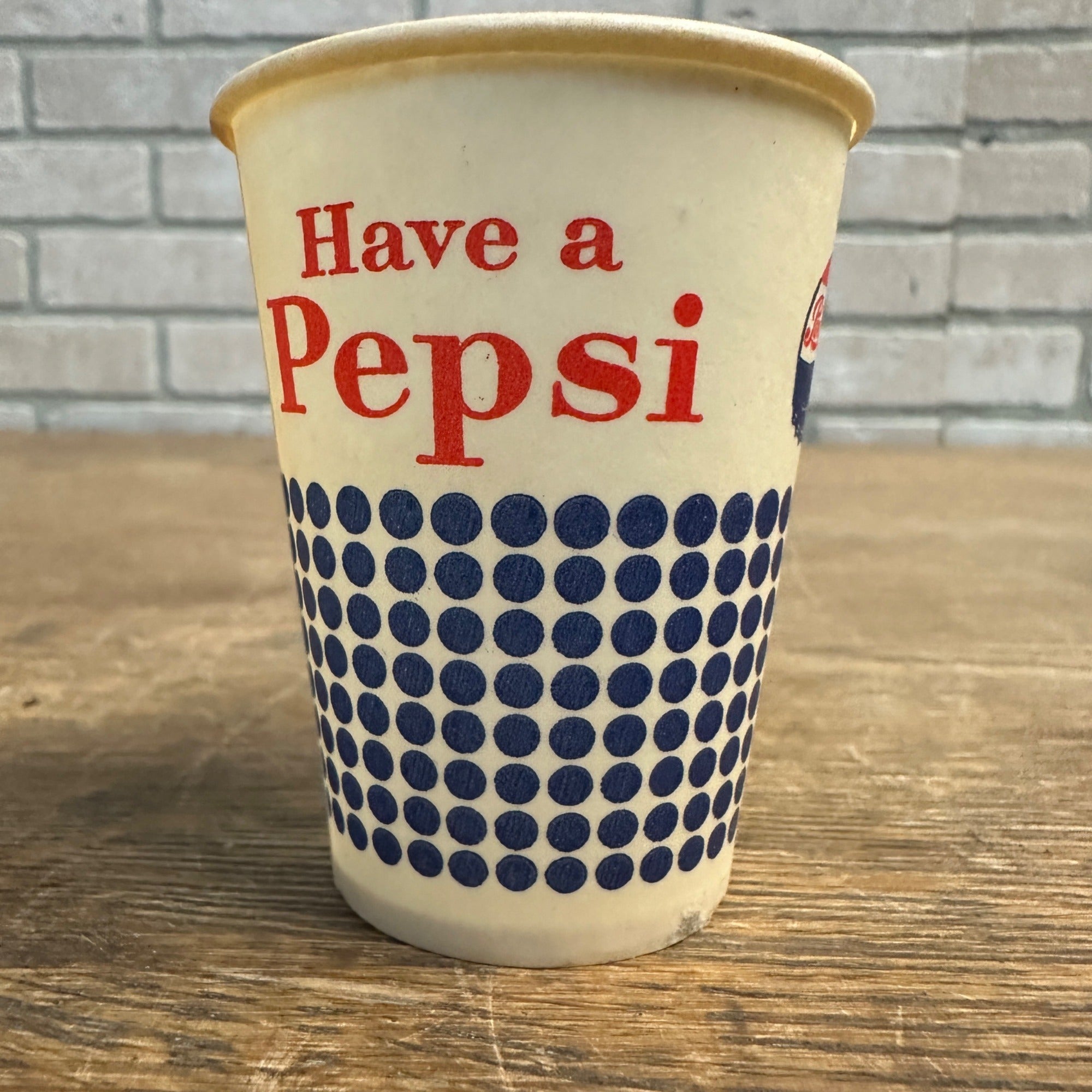 Vintage Have A Pepsi Dot 4oz Sample Soda Promotional Wax Paper Cup Pepsi Cola