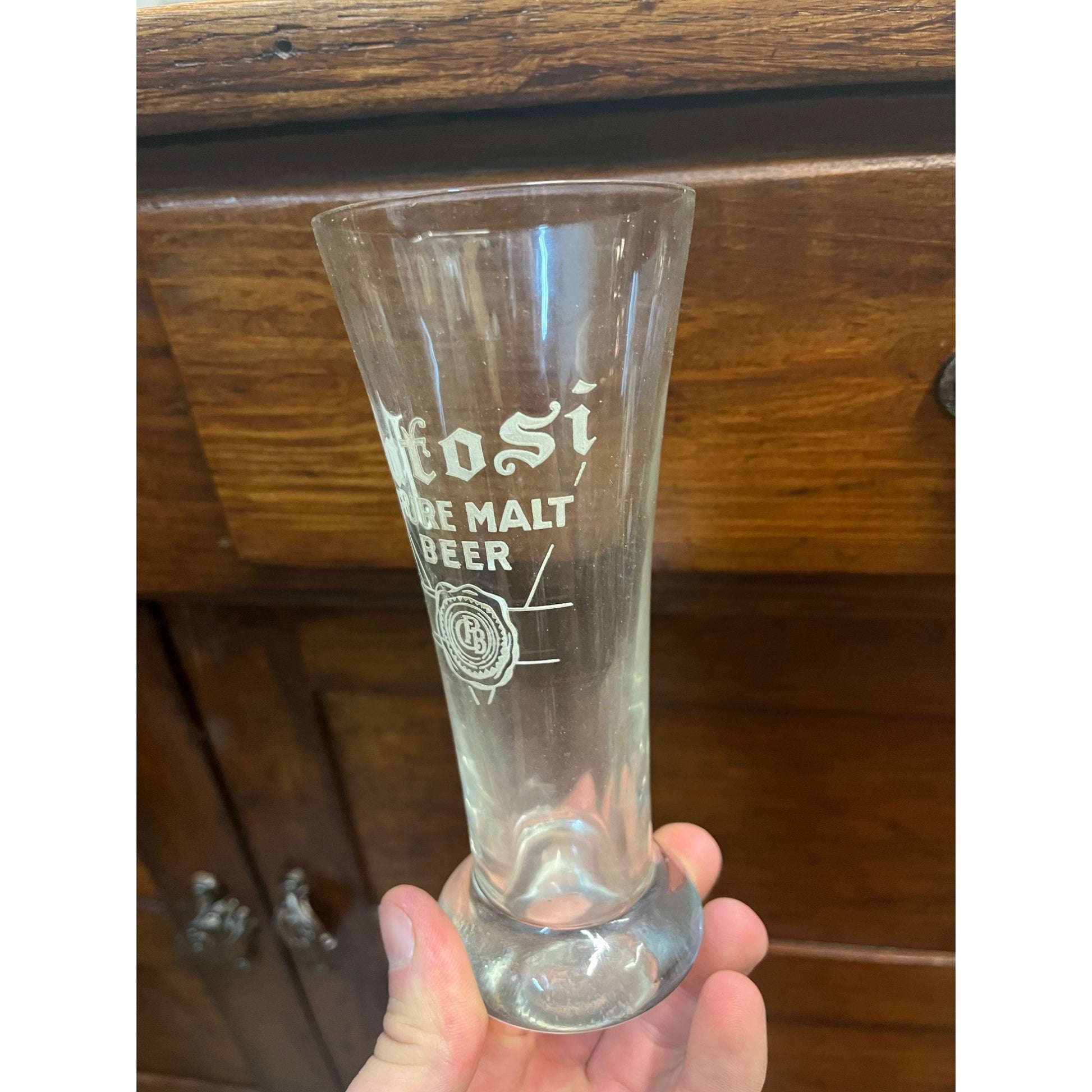 Early Vintage Potosi Pure Malt Beer Glass 8oz Brewing Co. Potosi Wisconsin Wis