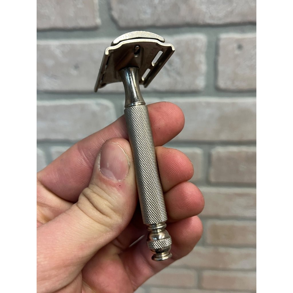 1955 A3 Gillette Ball Tech Double Edge Safety Razor in Original Box & Sleeve