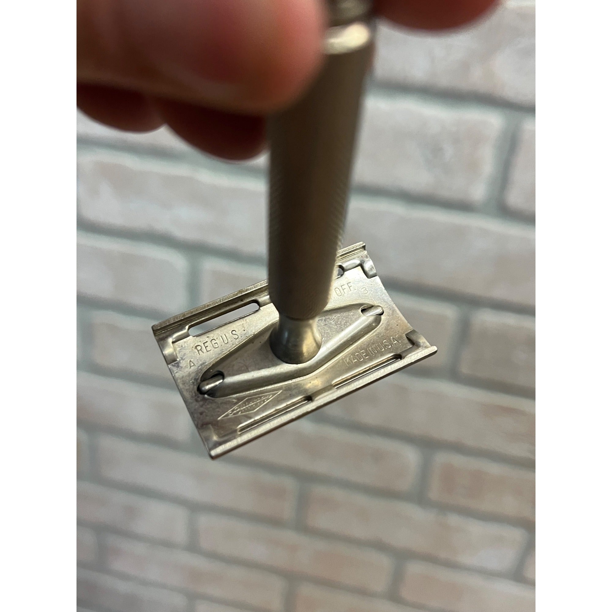 1955 A3 Gillette Ball Tech Double Edge Safety Razor in Original Box & Sleeve