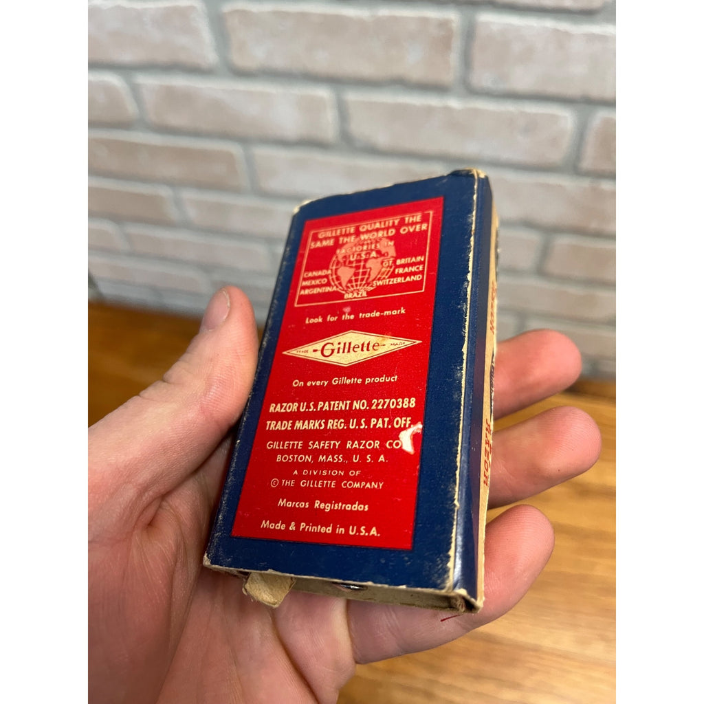 1955 A3 Gillette Ball Tech Double Edge Safety Razor in Original Box & Sleeve