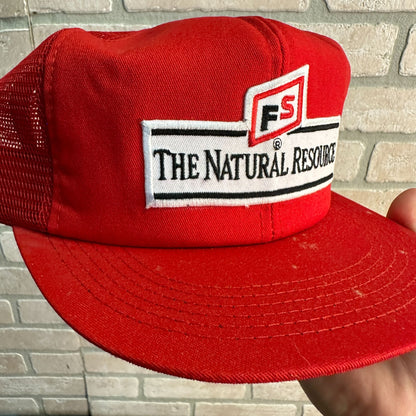 VINTAGE RED FARMING RETRO FARM SERVICES SEEDS AGRICULTURAL SNAPBACK HAT