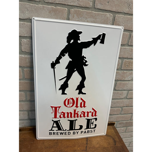 PABST OLD TANKARD ALE BEER METAL TIN SIGN 16 x 24 EMBOSSED