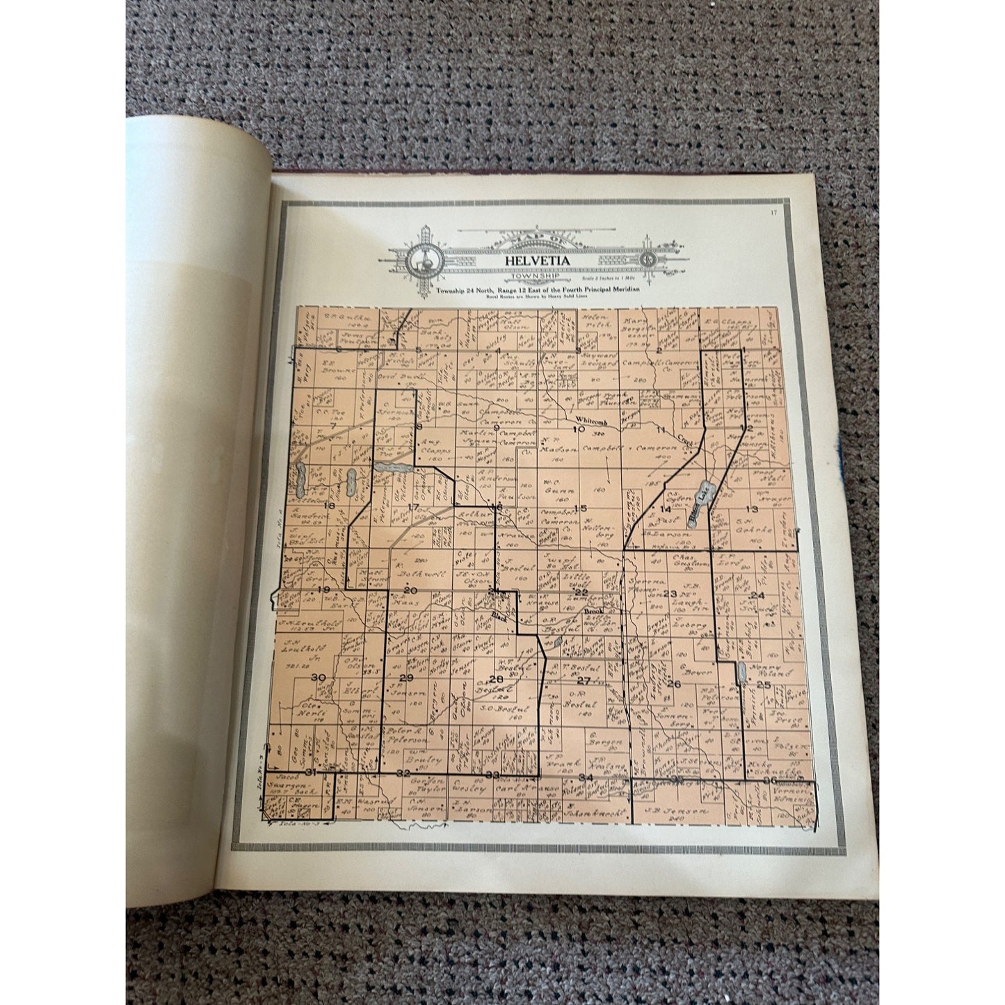 1912 Waupaca County Wisconin Plat Map History Book large Complete