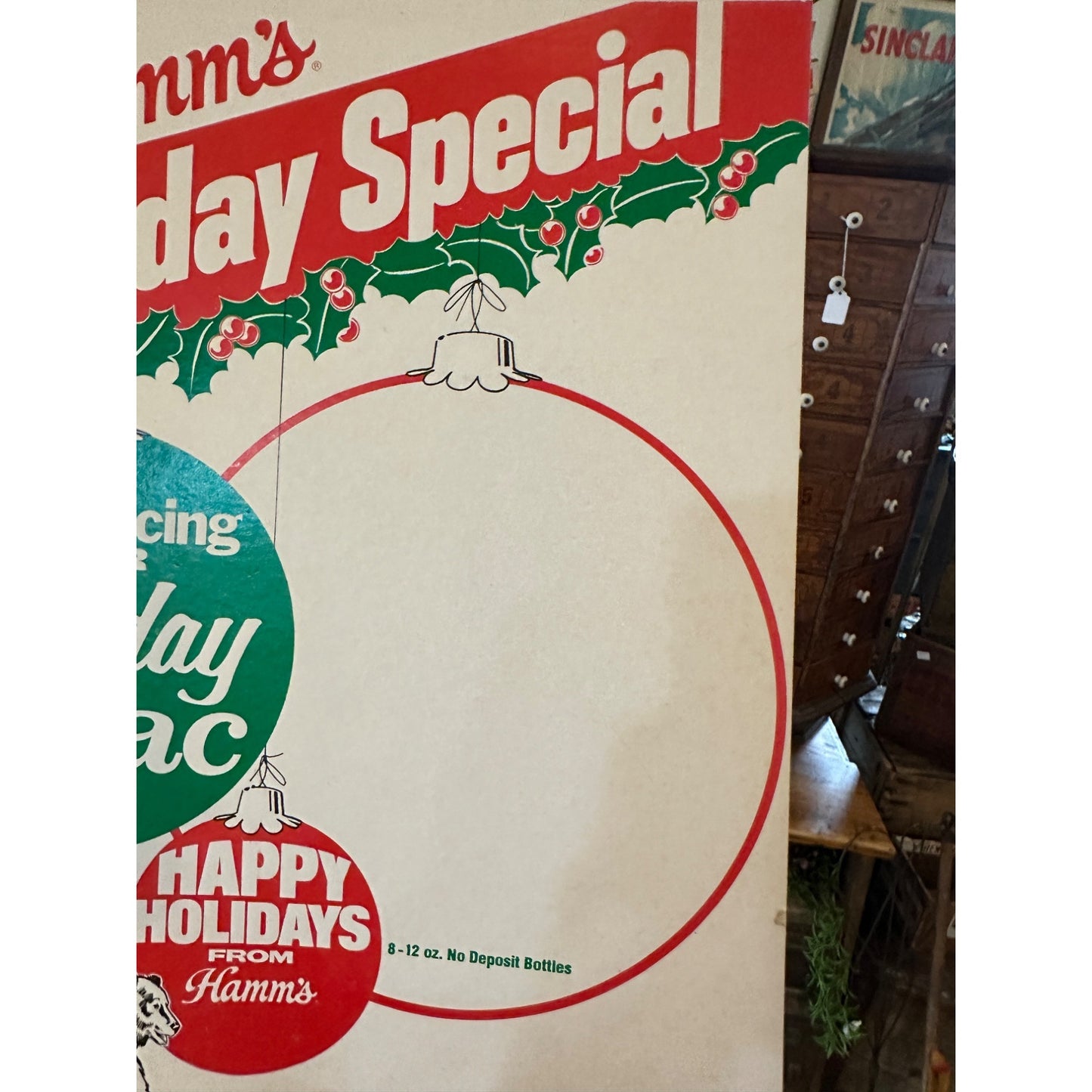 VINTAGE HAMM'S BEER HOLIDAY SPECIAL 8-PAC ADVERTIISNG STORE DISPLAY CHRISTMAS