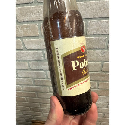 Vintage Potosi PBC Beer Bottle w/ Paper Label 12oz Wis Brewing Co.