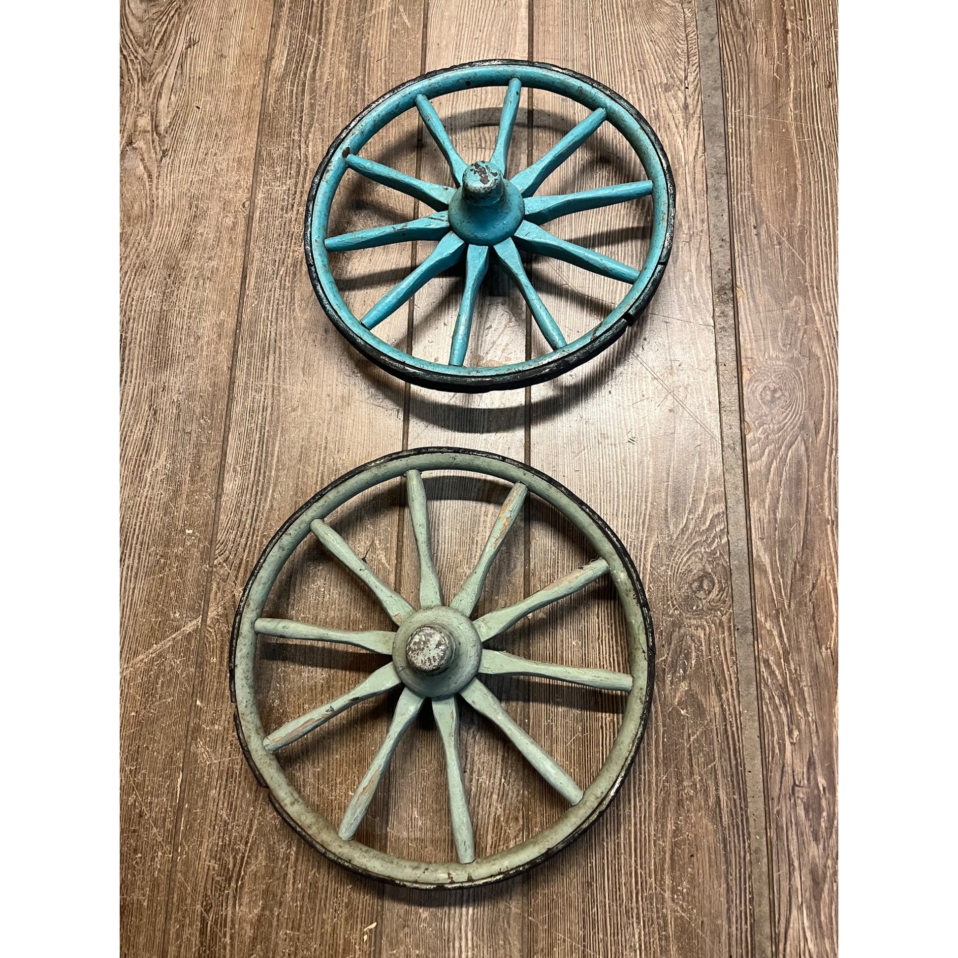 Antique Vintage Wooden Spoke Wagon Goat Cart Pedal Car Buggy Wheels 12" Dia
