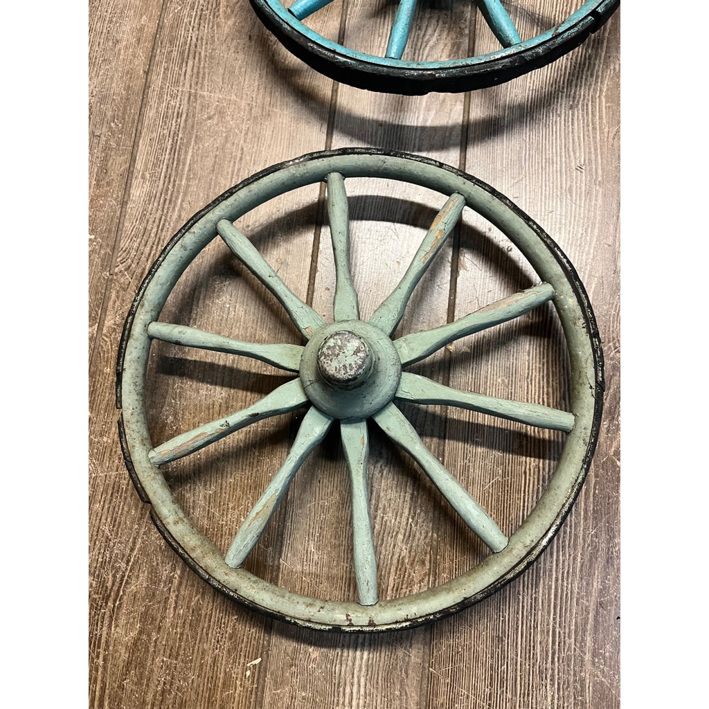 Antique Vintage Wooden Spoke Wagon Goat Cart Pedal Car Buggy Wheels 12" Dia